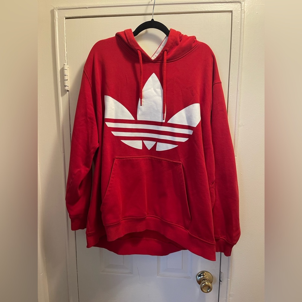 Adidas Men’s Hoodie, 3XL, good condition, rarely worn, red